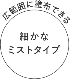 広範囲に塗布できる 細かなミストタイプ
