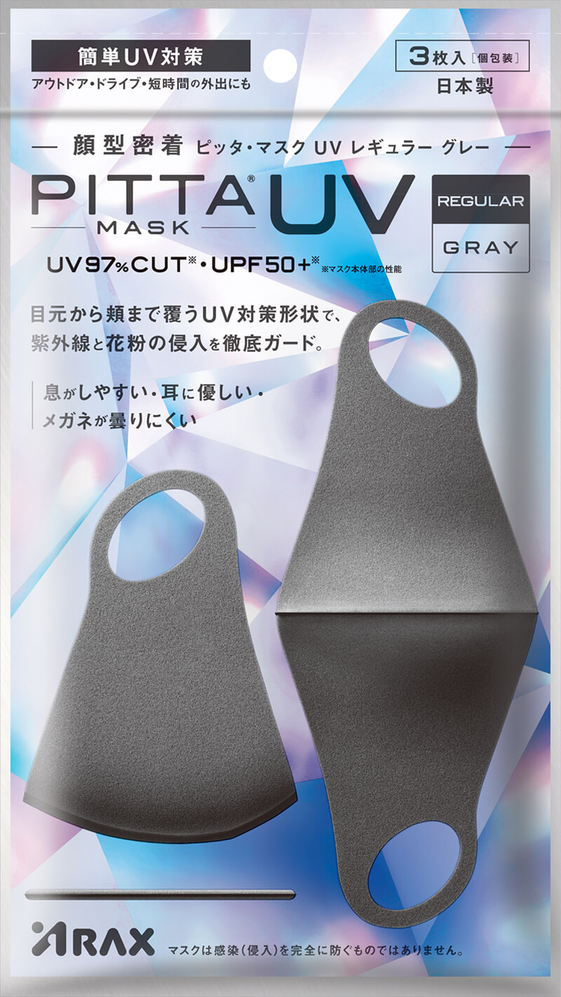 PITTA MASK UV REGULAR GRAY 3P