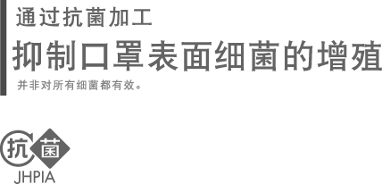 通过抗菌加工 抑制口罩表面细菌的增殖 并非对所有细菌都有效