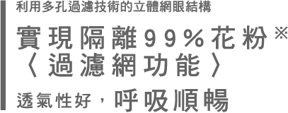 利用多孔過濾技術的立體網眼結構